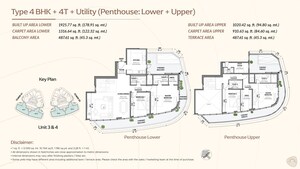 Floor Plan in 3 BHK Apartment at Eldeco Terra And Sol, Sector 80 – for Sale