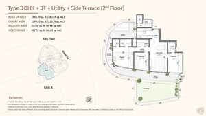 Floor Plan in 3 BHK Apartment at Eldeco Terra And Sol, Sector 80 – for Sale