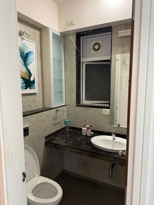 Bathroom in 2 BHK Apartment at LnT Realty Crescent Bay, Parel – for Rent