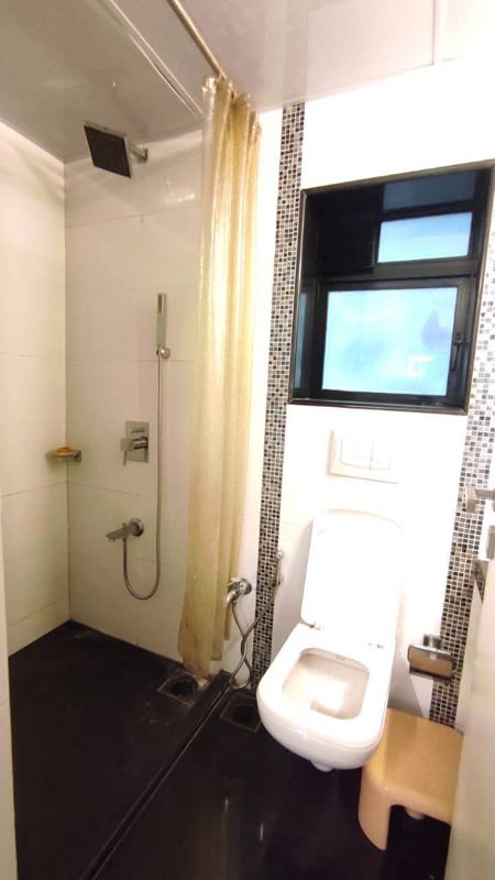 Bathroom in 2 BHK Apartment at Vasant Valley Ivy Tower, Malad East – for Rent