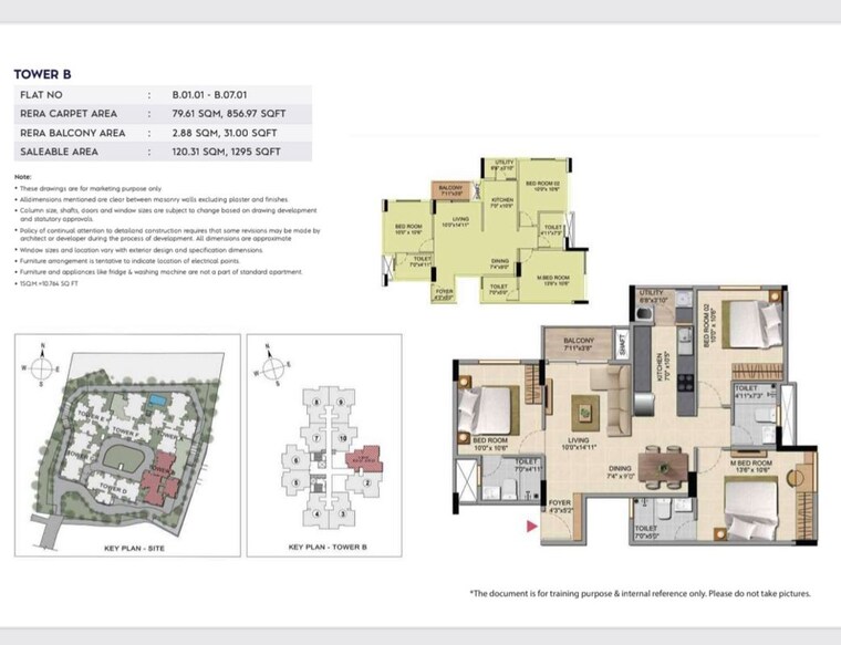 Floor Plan, shriram-sapphire 3 Bedroom 1265 Sq.Ft. Apartment In Bommasandra Bangalore 10681234