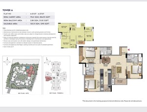 Floor Plan in 3 BHK Apartment at Shriram Sapphire, Bommasandra – for Sale