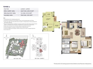 Floor Plan in 3 BHK Apartment at Shriram Sapphire, Bommasandra – for Sale