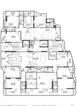 Floor Plan in 4 BHK Apartment at Dharampeth – for Sale