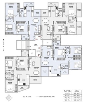 Floor Plan in 3 BHK Apartment at Dharampeth – for Sale