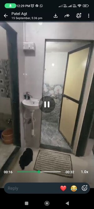 Bathroom in 1 RK Apartment at Jai Chamundai CHS, Vasai West – for Rent