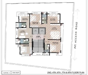 Floor Plan in 1 BHK Apartment at Siddhi Elite, Vile Parle East – for Sale
