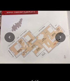 Floor Plan in 3 BHK Apartment at MICL Aaradhya One Earth, Ghatkopar East – for Rent