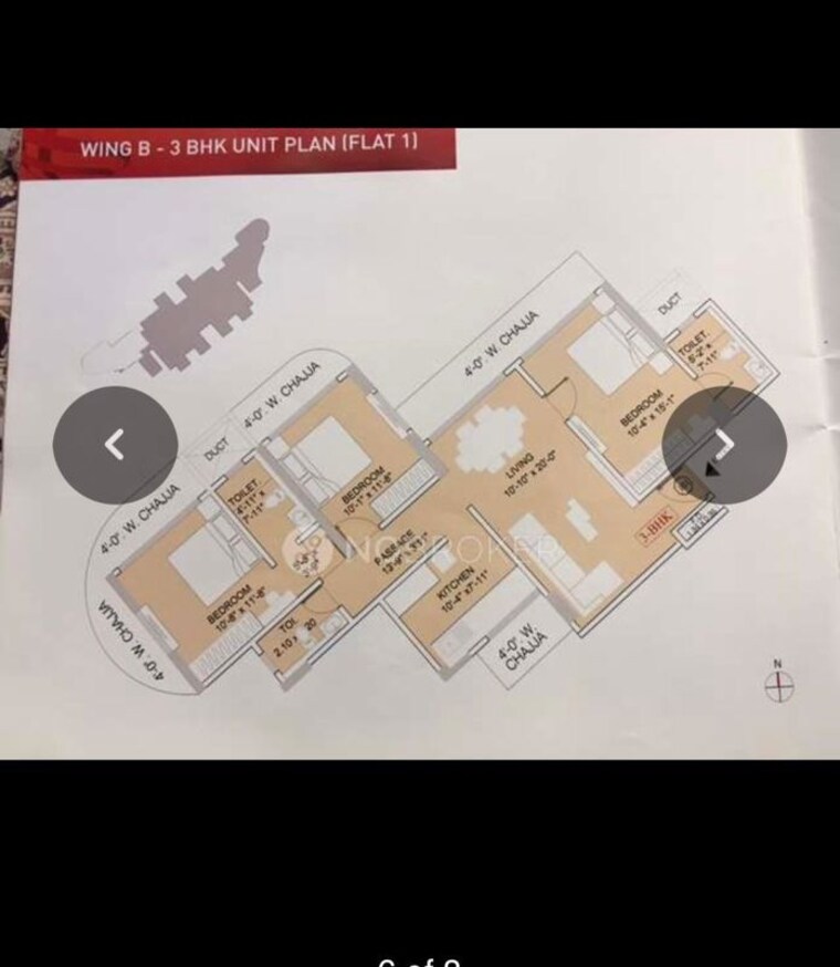 Floor Plan, micl-aaradhya-one-earth 3 Bedroom 1153 Sq.Ft. Apartment In Ghatkopar East Mumbai 10682234