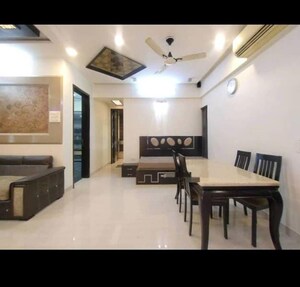 Living Room in 2 BHK Apartment at The Wadhwa Palm Beach Residency, Nerul Sector 4 – for Rent