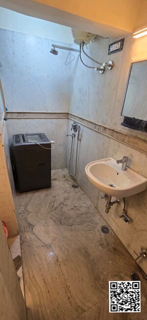 Bathroom in 1 BHK Builder Floor at Vasant Vihar – for Rent