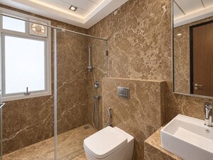 Bathroom in 4 BHK Apartment at Prestige White Meadows, Whitefield – for Rent