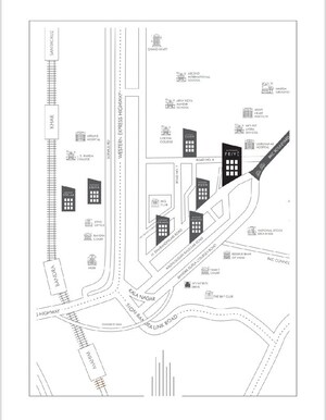 Floor Plan in 3 BHK Apartment at Rustomjee Prive, Bandra East – for Sale