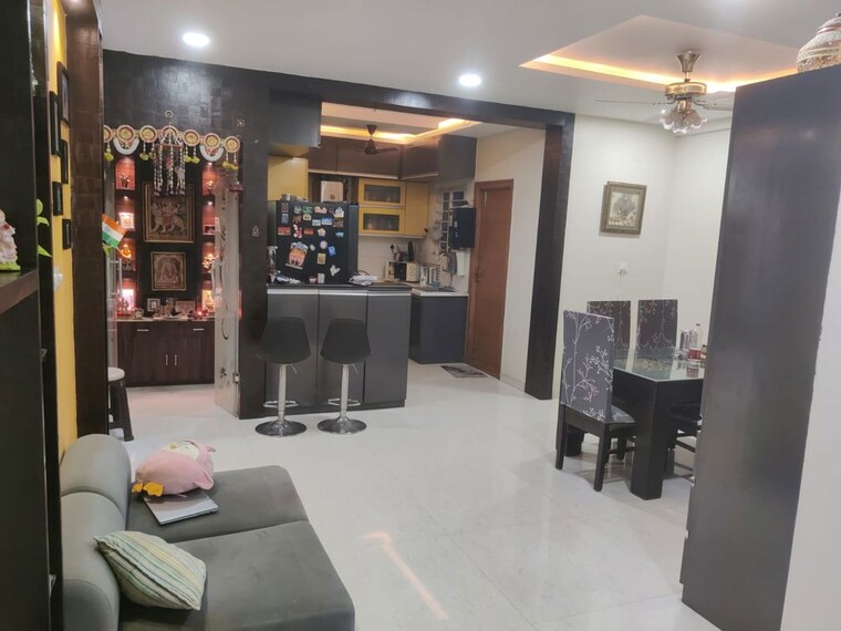 Living Room, crown-whistling-woods 3 Bedroom 1900 Sq.Ft. Apartment In Kokapet Hyderabad 10682891