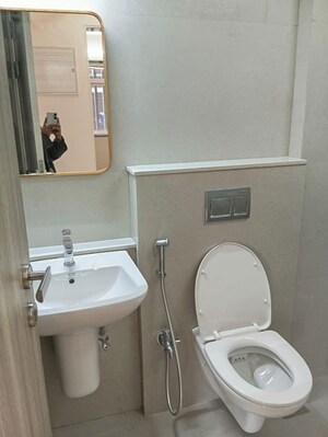 Bathroom in 3 BHK Apartment at Marathon Monte South, Byculla West – for Rent