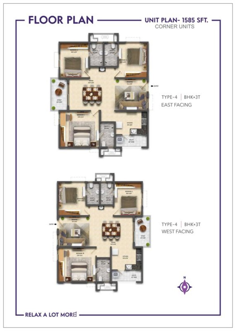 Floor Plan, ramky-one-symphony 2 Bedroom 1065 Sq.Ft. Apartment In Peeranchuruvu Hyderabad 10684501