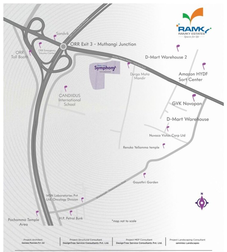 Map Location, ramky-one-symphony 2 Bedroom 1065 Sq.Ft. Apartment In Peeranchuruvu Hyderabad 10684501