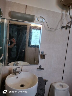 Bathroom in 3 BHK Builder Floor at Sarvapriya Vihar – for Rent