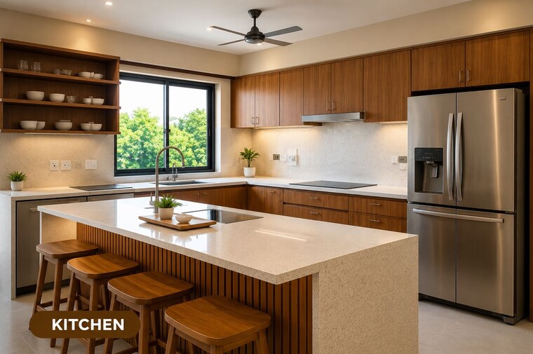 Kitchen, koppam 3 Bedroom 2550 Sq.Ft. Villa In Koppam Palakkad 10685294