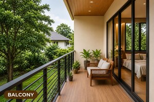 Balcony in 3 BHK Villa at Koppam – for Sale