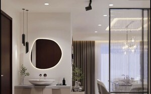 Bathroom in 3 BHK Apartment at Aurobindo The Regent, Kondapur – for Rent