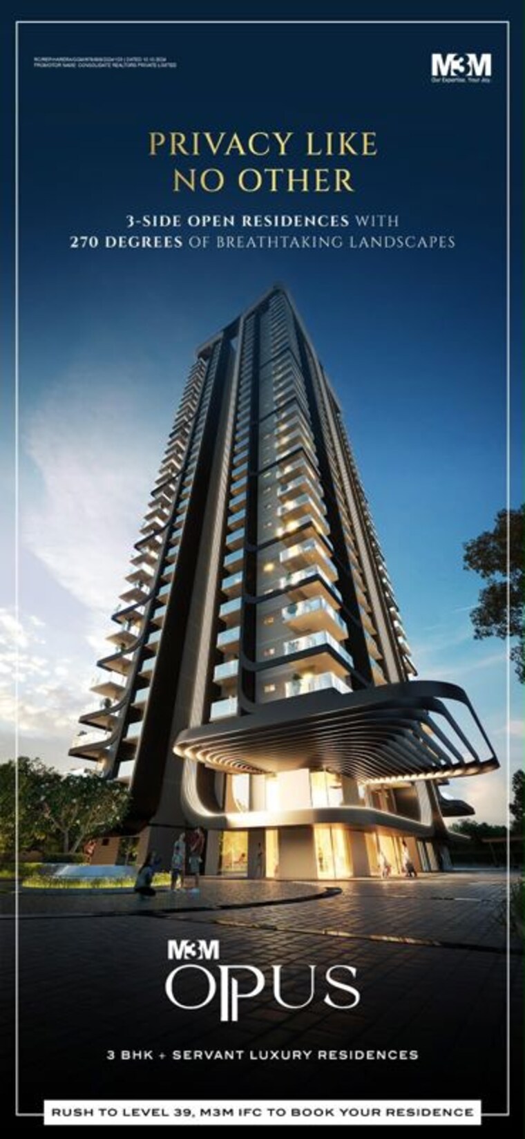 Exterior View, m3m-opus 3.5 Bedroom 2398 Sq.Ft. Apartment In Sector 67 Gurgaon 10687490