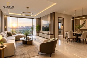 Living Room in 2.5 BHK Apartment at Platinum Vibe, Andheri West – for Sale