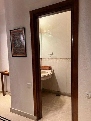 Bathroom in 4 BHK Builder Floor at Defence Colony – for Rent