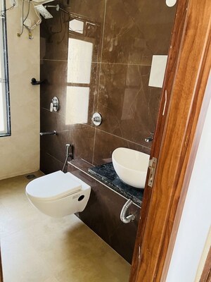 Bathroom in 3 BHK Apartment at Mokal Pushp Pinnacle, Kharghar – for Rent