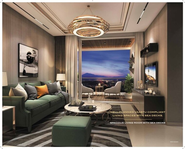 Living Room, delta-icon 3 Bedroom 2129 Sq.Ft. Apartment In Airoli Sector 7 Navi Mumbai 10689109