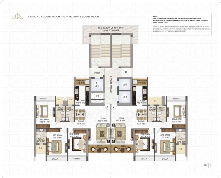 Floor Plan, delta-icon 3 Bedroom 2129 Sq.Ft. Apartment In Airoli Sector 7 Navi Mumbai 10689109