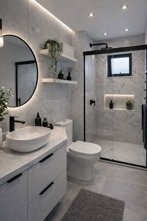 Bathroom in 3 BHK Independent House at Indrapuram – for Sale