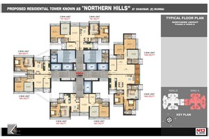 Floor Plan in 2 BHK Apartment at N Rose Northern Hills, Dahisar East – for Sale