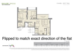 Floor Plan in 2 BHK Apartment at Godrej Rejuve, Mundhwa – for Sale