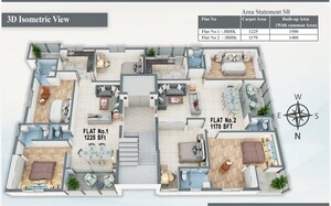 Floor Plan in 3 BHK Apartment at Om Shri Gayathri Dollar Hills, Manikonda – for Sale