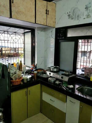 Kitchen in 1 BHK Apartment at New Anand Bhuvan CHS, Charai – for Rent
