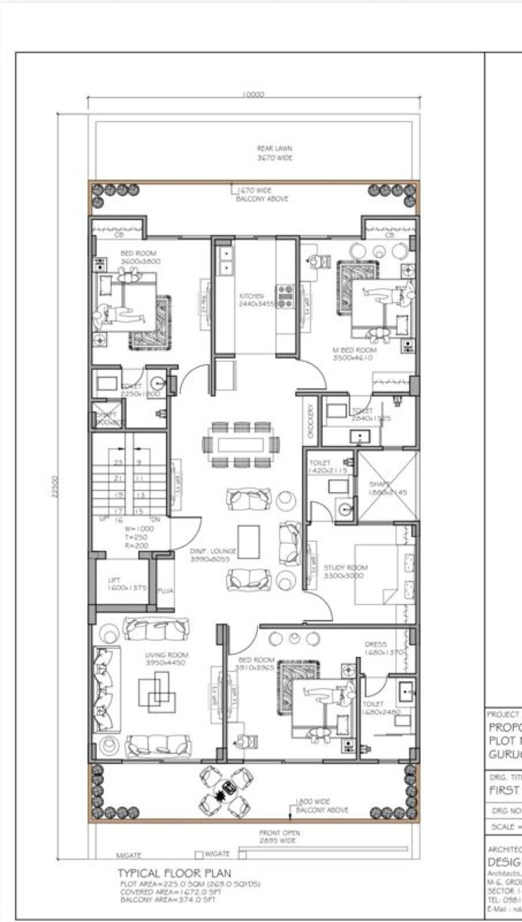 Floor Plan, ansal-versalia-avante 4 Bedroom 270 Sq.Yd. Builder Floor In Sector 67a Gurgaon 10690676