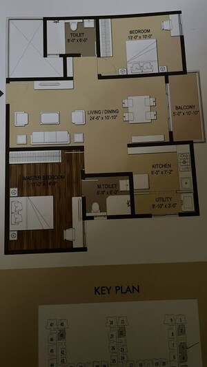 Floor Plan in 2 BHK Apartment at GM Global Techies Town, Electronic City Phase I – for Sale