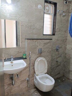 Bathroom in 2 BHK Apartment at Nyati Elysia, Kharadi – for Rent