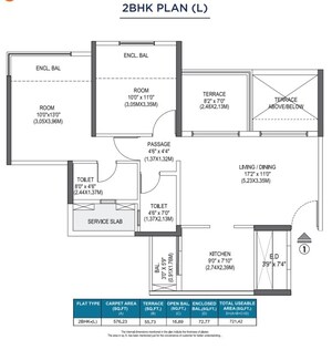 Floor Plan in 3 BHK Apartment at Pride Purple Park Titan, Hinjewadi – for Sale