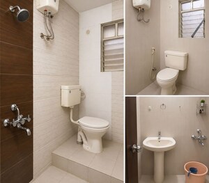 Bathroom in 3 BHK Apartment at Sukhwani Elmwood, Pimple Saudagar – for Rent