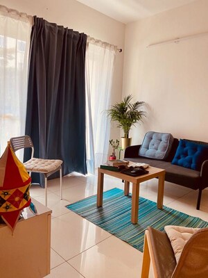 Living Room in 1 BHK Apartment at Brigade Bricklane, Jakkuru – for Rent