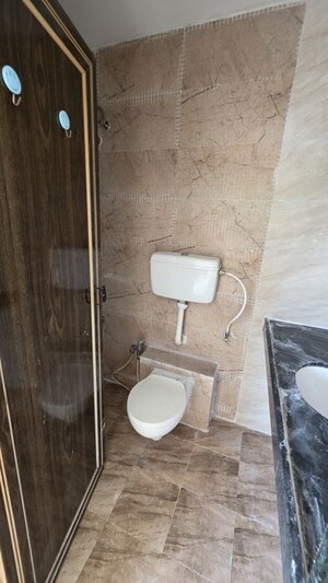 Bathroom in 3 BHK Apartment at Tulsidham Trinity CHS, Kapur Bawdi – for Rent