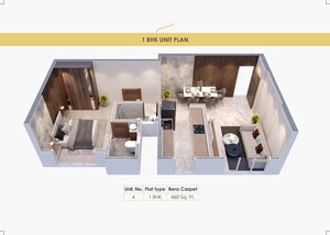 Floor Plan in 2 BHK Apartment at Parsn Nehru Nagar Shiv Vaibhav CHS, Kurla – for Sale