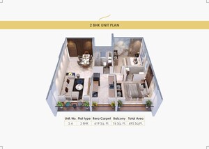 Floor Plan in 2 BHK Apartment at Parsn Nehru Nagar Shiv Vaibhav CHS, Kurla – for Sale