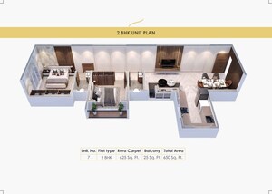 Floor Plan in 2 BHK Apartment at Parsn Nehru Nagar Shiv Vaibhav CHS, Kurla – for Sale