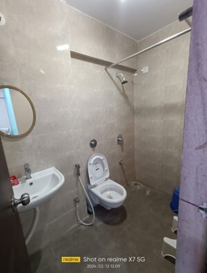 Bathroom in 2 BHK Apartment at Cosmos Habitat, Majiwada – for Rent