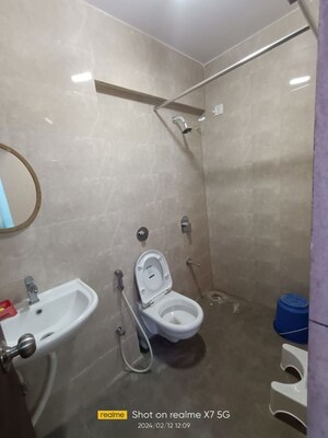 Bathroom in 2 BHK Apartment at Cosmos Habitat, Majiwada – for Rent
