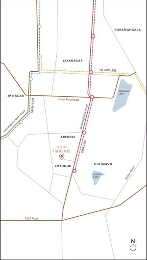 3 BHK Apartment – Map Location View at Sobha Magnus, Bannerghatta Road - for Sale