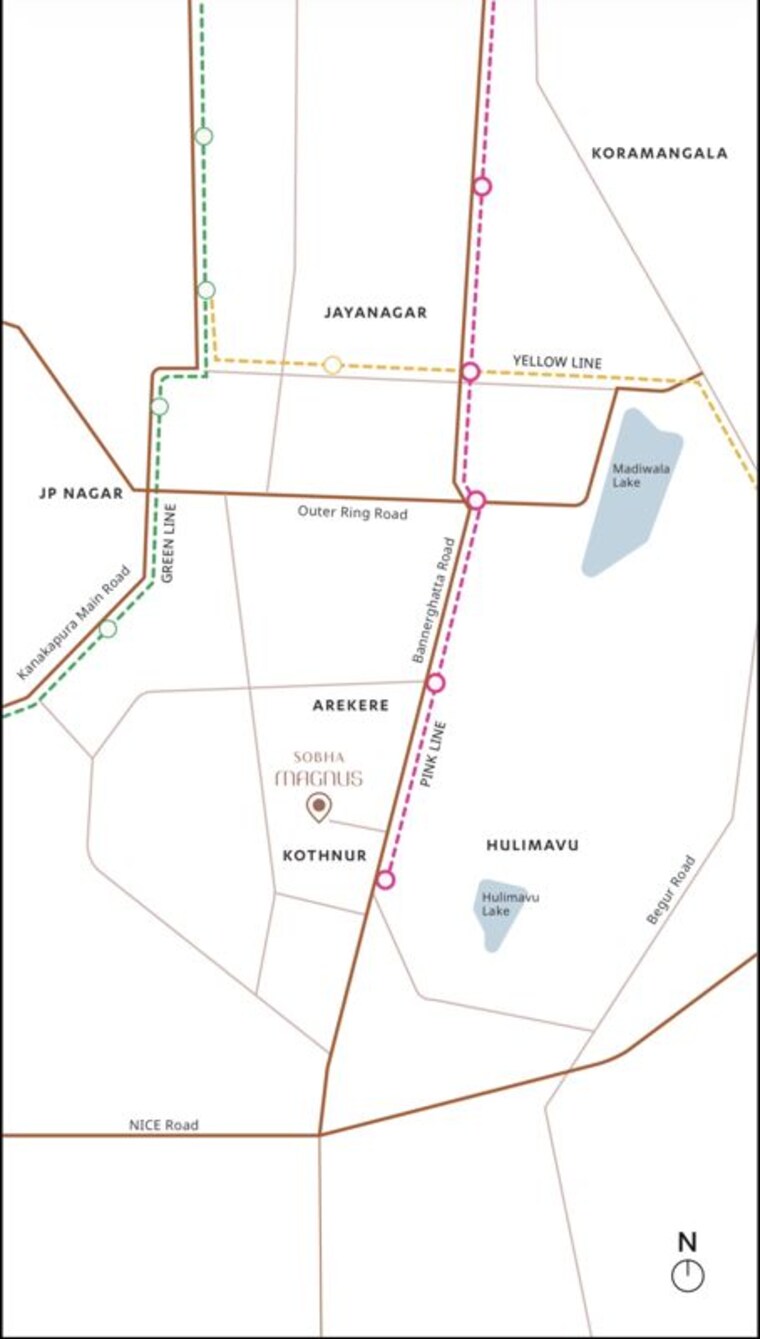 Map Location, sobha-magnus 3 Bedroom 1860 Sq.Ft. Apartment In Bannerghatta Road Bangalore 10679006